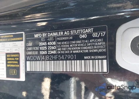 2017 Mercedes-Benz C 300 from USA, damaged, VIN WDDWJ4JB2HF547901